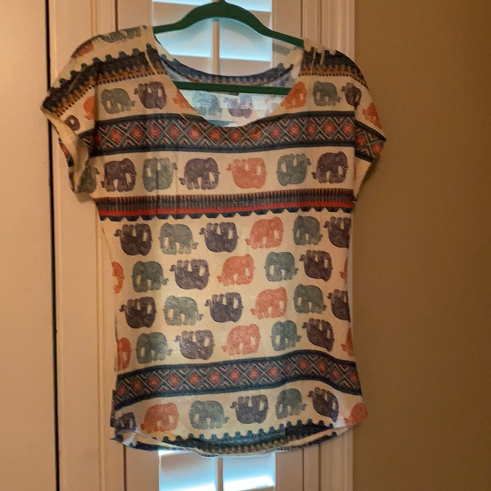 Cute Gaze elephant print top